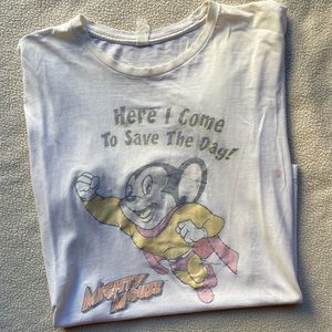 Vintage 90s Mighty Mouse Comic Large Tee Faded